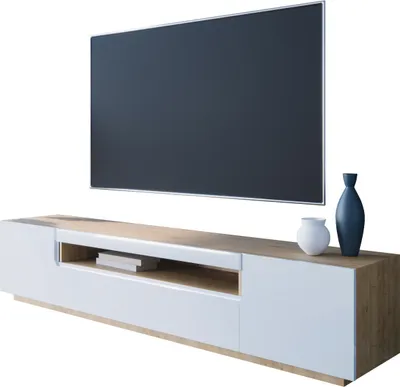 Produktbild von TV Lowboard Schrank Kommode DONE artisan eiche / weiß 200 cm breit stehend oder hängend