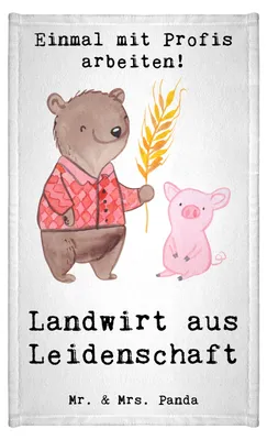 Produktbild von Mr. & Mrs. Panda Handtuch Landwirt Leidenschaft - Weiß - Geschenk, Design, Mini-Handtuch, Tierwirt, Lustig, Frotteehandtuch, Bauernhof, Gästetuch, Witzig, Spruch, Klein