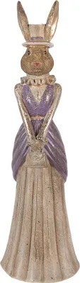 Zdjęcie produktu dla Clayre & Eef Figurka dekoracyjna Królik 15x13x48 cm Złoty kolor Tworzywo sztuczne