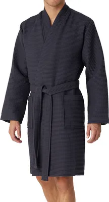 Produktbild von Schiesser Waffel Piqué - Baumwolle Bademantel Mit Bindekordel und zwei aufgesetzten Taschen, 100cm-Länge und klassische Form im Kimono-Schnitt, 100% Baumwolle, in edler Waffelpiqué-Optik