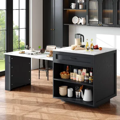 Productafbeelding van Kledingkast 133-202x70x93,5 cm met draaideuren, zwart, van MDF, met opbergruimte