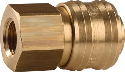Produktbild von Schnellverschlusskupplung DN 7,2, Innengewinde Messing blank Gewinde G 3/8 15,39 mm