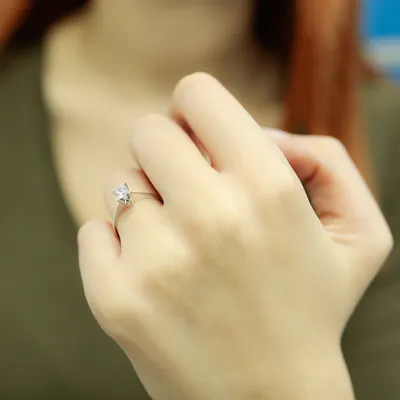 Produktbild von 0,31 Carat Diamant Solitär Ring Meisterwerk 14 Karat Weißgold