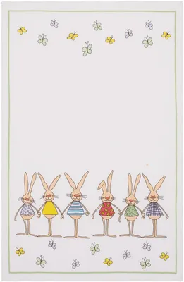 Produktbild von Geschirrtuch Hasenparty, Hase, Geschirrtücher Mitbringsel Geschenkidee Ostern Hasen