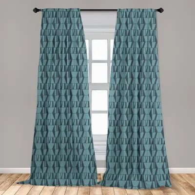 Produktbild von Abakuhaus, Fenstervorhänge, Moderne Quadrat Triangles, 2-Panel-Set, 150 x 175 cm