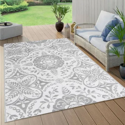 Produktbild von vidaXL Outdoor-Teppich Hellgrau 140x200 cm PP