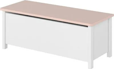 Image de Coffre à jouets LEGUAN – blanc / rose
