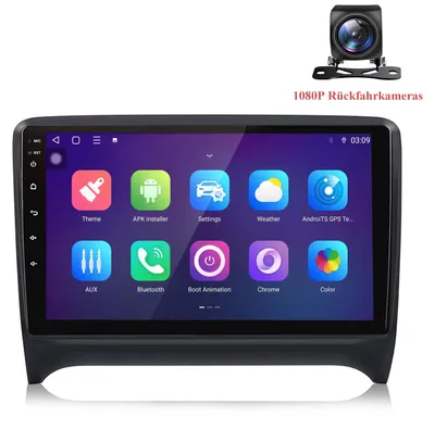Produktbild von Android Autoradio mit Rückfahrkamera für AUDI TT MK2 8J 2006-2012 CarPlay Android Auto GPS Navi 6+128GB 4G LTE WIFI RDS SWC BT DAB+9 Zoll