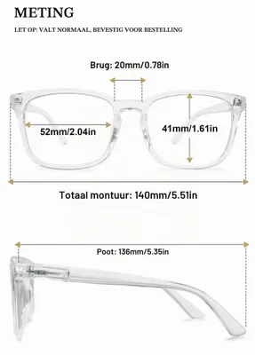 Produktbild von Lesebrille rechteckig, blaulichtfilter, 52-20-136, transparent, für Bildschirmarbeit