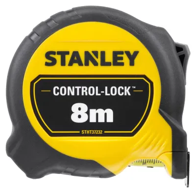 Imagen del producto de Cinta métrica de 8 metros x 25 mm, con doble marca magnética y sistema de bloqueo. Marca: STANLEY. Modelo: STHT37232-0