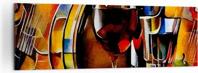 Produktbild von Bild auf Leinwand - Leinwandbild - Wein Abstraktion - 160x50cm - Wand Bild - Wanddeko - Wandbilder - Leinwanddruck - Bilder - Kunstdruck - Wanddekoration - Leinwand bilder - Wandkunst - AB160x50-3477