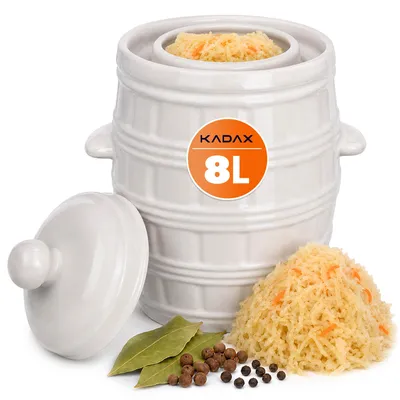 Produktbild von KADAX Steinzeugfass zum Einlegen von Kohl 8L