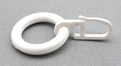Produktbild von 10 Stück Kunststoffringe mit Faltenhaken Weiß Stil Ø 12-16 mm