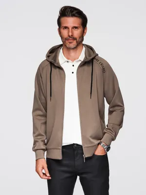Immagine prodotto di Giacca in felpa Ombre con colletto e cappuccio marrone XL