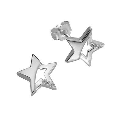 Produktbild von F Ohrstecker 925 Sterling Silber Stern Zirkonia