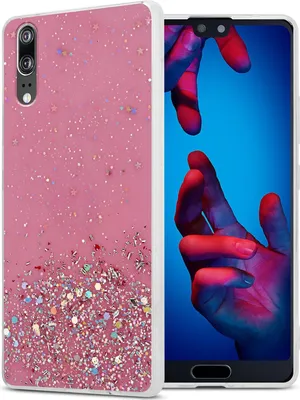 Obrázek produktu pro Cadorabo Case for Huawei P20 Protective Case in Pink Pouzdro na mobilní telefon TPU Etui Glitter Cover Case Glitter