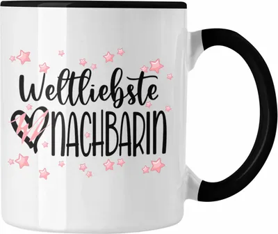 Produktbild von Trendation - Beste Nachbarin Tasse Geschenk Geburtstag Freundin Lieblings Nachbarin Geschenkidee Weltliebste Nachbarin Abschied Abschiedsgeschenk (Schwarz)