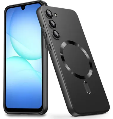 Image de Coque pour Samsung Galaxy A17 5G/4G, Silicone Liquide Protection Slim Anti-Rayure avec Cercle Magnétique - Noir