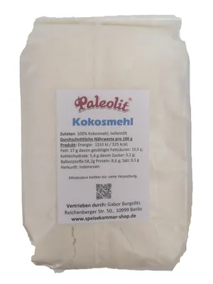 Produktbild von Paleolit Kokosmehl 1 kg Cocos Mehl  / glutenfrei / teilentölt