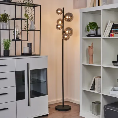 Produktbild von Isorella »Isorella« Stehlampe aus Metall/Glas in Schwarz/Rauchfarben