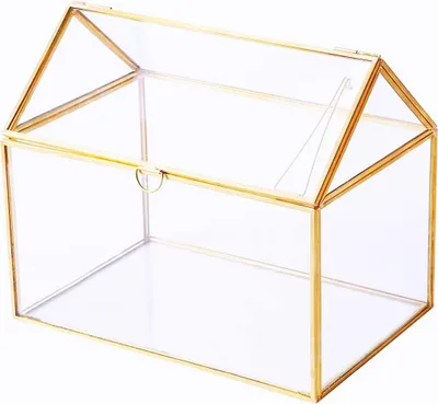 Produktbild von Geometrisches Terrarium Tischplatte - Sukkulenten - Luftpflanze (Gold)