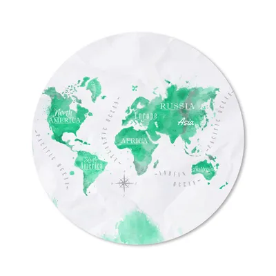 Produktbild von MuchoWow® Mauspad Mousepad Weltkarten - Grün - Farbe 30x30 cm - Mousepads - Maus Mat - Pad - Mausunterlage - Tischunterlage - Schreibtischmatten