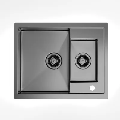 Produktbild von Klarstein Spülbecken – 1,5 Becken mit Ablage, Robuster 304 Edelstahl, Kratz- & Hitzebeständig, Leicht zu Reinigen, Inkl. Überlauf & Einbausatz, 61x50 cm, Metallisch Grau