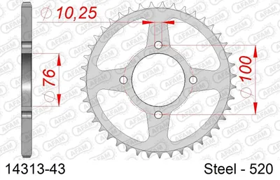 Produktbild von AFAM Kettenrad 14313-43 radseitig hinten 0 8kg