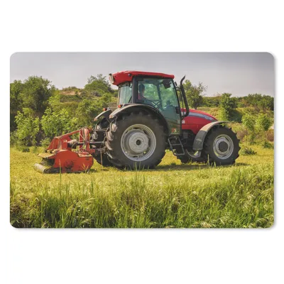 Produktbild von MuchoWow® Schreibtischunterlage Traktor - Rot - Natur - Grün - Landleben 60x40 cm - XXL Mauspad - Großes Mauspad