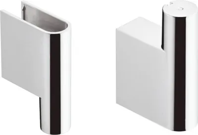 Two bathroom hooks shown against a white background.