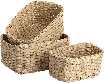 Obrázek produktu pro Úložné košíky, 3 kusy, béžová barva