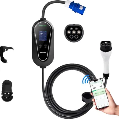 Obrázok produktu pre Prenosná nabíjačka EV, ovládanie prostredníctvom aplikácie, výstupný výkon 7 kW, 7 kW TYPE2 32A APP