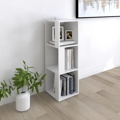 Obrázok produktu pre vidaXL Rohový regál biely 33x33x100 cm Materiál drevo