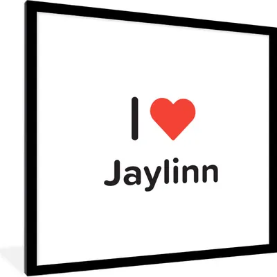 Produktbild von MuchoWow® Gerahmtes Poster Ich liebe - Jaylinn - Mädchen 40x40 cm - Poster mit Schwarzem Bilderrahmen Wandposter Rahmen Foto Bilder - Poster - Plakat im Rahmen