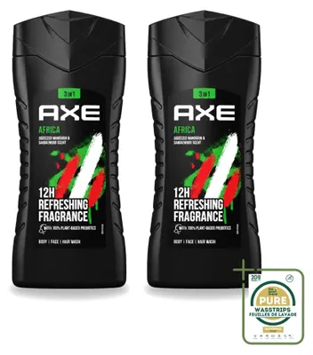 Produktbild von 2 x Axe Douchegel Africa - 250 ml - Vorratspackung - 2 Stücke