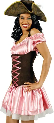 Produktbild von Piratin Kostüm "Bonny Anne" für Damen | Piratenkostüm Pink Braun Größe: 36/38