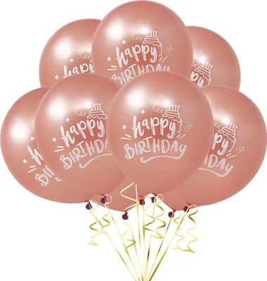 Produktbild von Oblique Unique Luftballon Set Happy Birthday für Kinder Geburtstag Party 10 Deko Ballons Geburtstagsdeko roségold