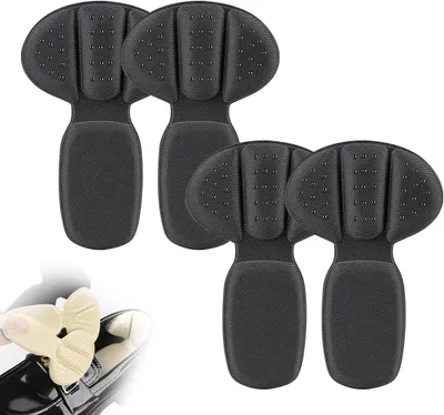 Imagen del producto de Protectores para zapatos autoadhesivos, 2 pares, color negro, para prevenir rozaduras