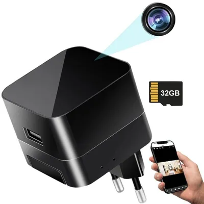 Immagine prodotto di Mini Telecamera Caricabatterie USB iUni IP90, Wi-Fi, 32GB, Visualizzazione 4K, Visione Notturna