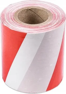 Obrázek produktu pro Výstražná páska bílá-červená 80 mm  100 m – bez lepidla