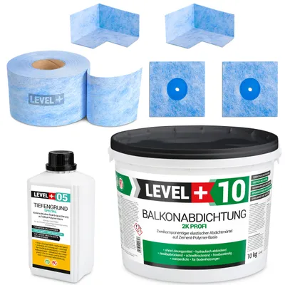 Produktbild von DichtSet 10kg Balkonabdichtung 2K Badabdichtung, Dusche, Terrasse LEVEL+ SET26