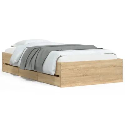 Obrázok produktu pre Posteľný rám so zásuvkami dub sonoma 90x200 cm kompozitné drevo
