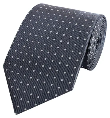 Produktbild von Fabio Farini - 1 Stück verschiedene Herren Krawatten - Schlips mit Punkten in 8cm Breite Breit (8cm), Grau (Grau, Weiß)