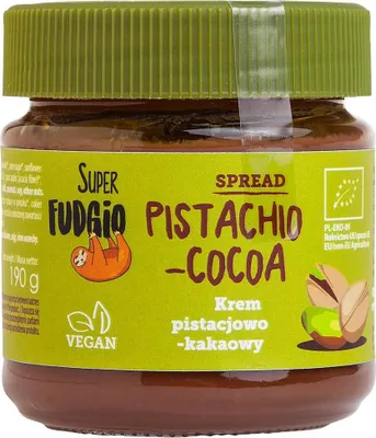 KREM PISTACJOWO - KAKAOWY BEZGLUTENOWY BIO 190 g - ME GUSTO (SUPER FUDGIO)