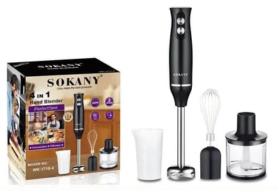 4-in-1 Stabmixer, 500 W, 2 Stufen, Edelstahl, spülmaschinengeeignet