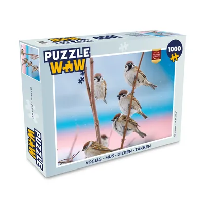 Obrázek produktu pro MuchoWow MuchoWow® Puzzle 1000 ks Ptáci - Vrabec - Zvířata - Větve