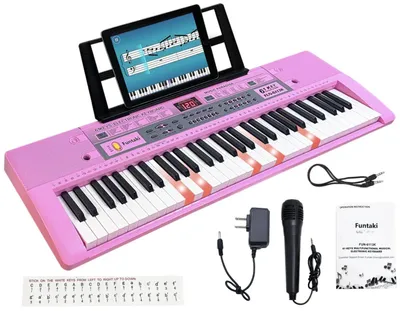 Obrázek produktu pro 61-klávesová elektronická klaviatura se podsvícenými klávesami a stojanem