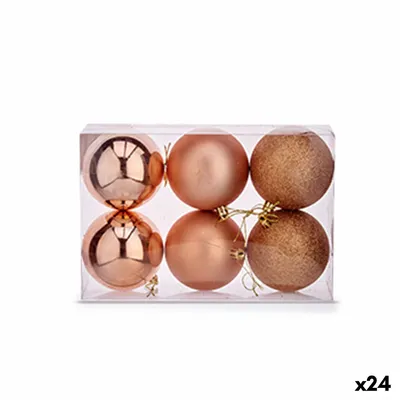 Produktbild von Weihnachtskugeln-Set Kupfer Kunststoff 8 x 9 x 8 cm (24 Stück)