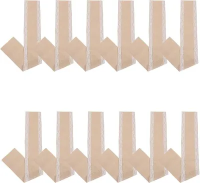 Imagen del producto de Silecomplaza, 12 manteles individuales de yute, 30x178 cm, con borde blanco. Estilo rústico de campo. Lavables a máquina y reutilizables, ideales para la decoración de restaurantes y fiestas en casa