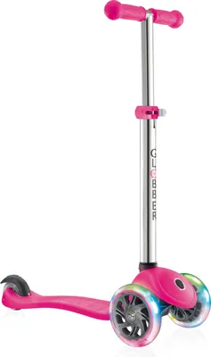 Produktbild von Globber Scooter Primo S7, Neonpink mit Leuchtrollen